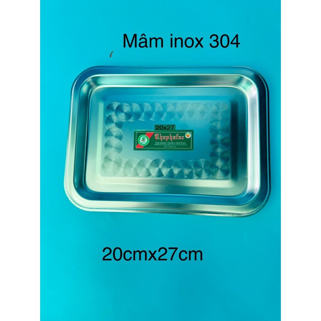 Mâm Inox SUS 304 Siêu Đẹp, Khay Đựng Thức Ăn Hình Chữ Nhật Đa Năng ...
