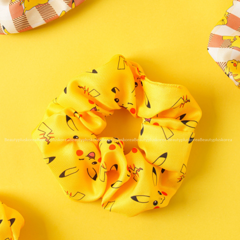 [Daiso] Dây buộc tóc Pokemon Pikachu (Vàng / Nâu / Lông Tơ)