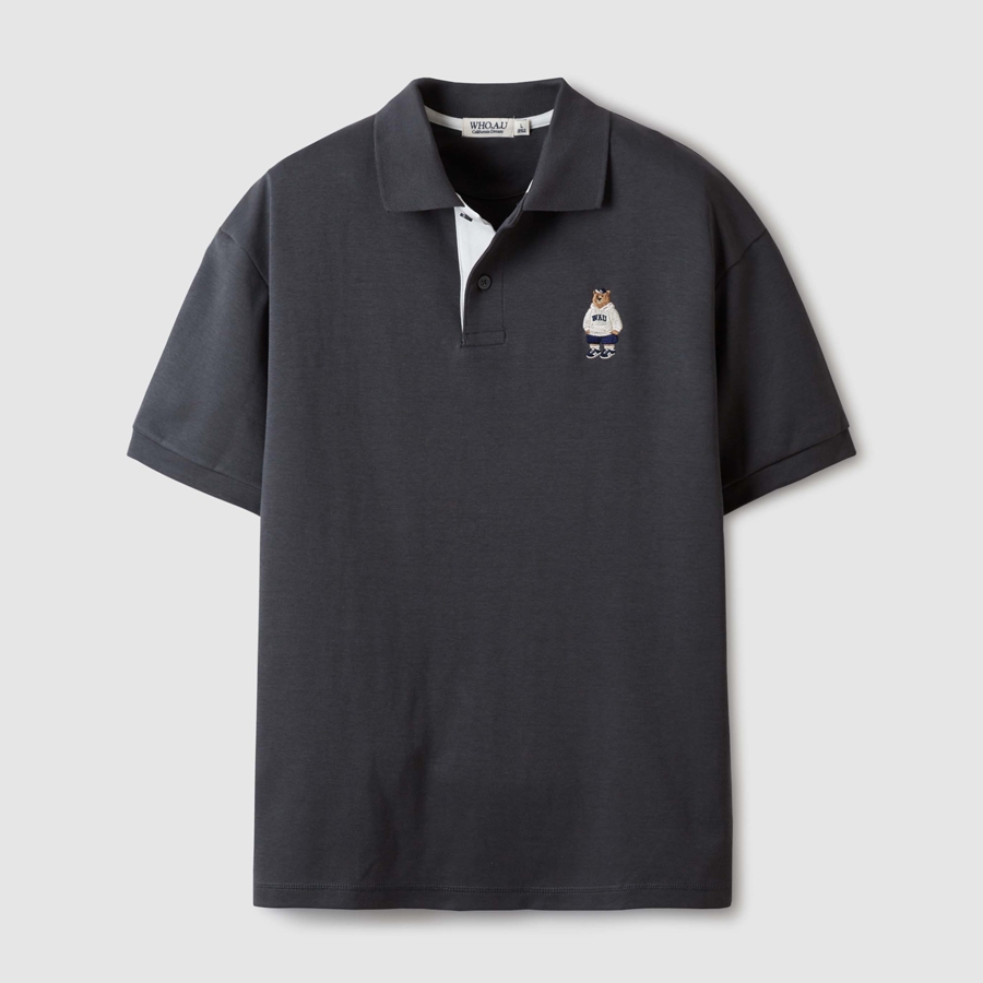 WHO.A.U] Áo Polo Big Steve Collar T-Shirt Unisex Style