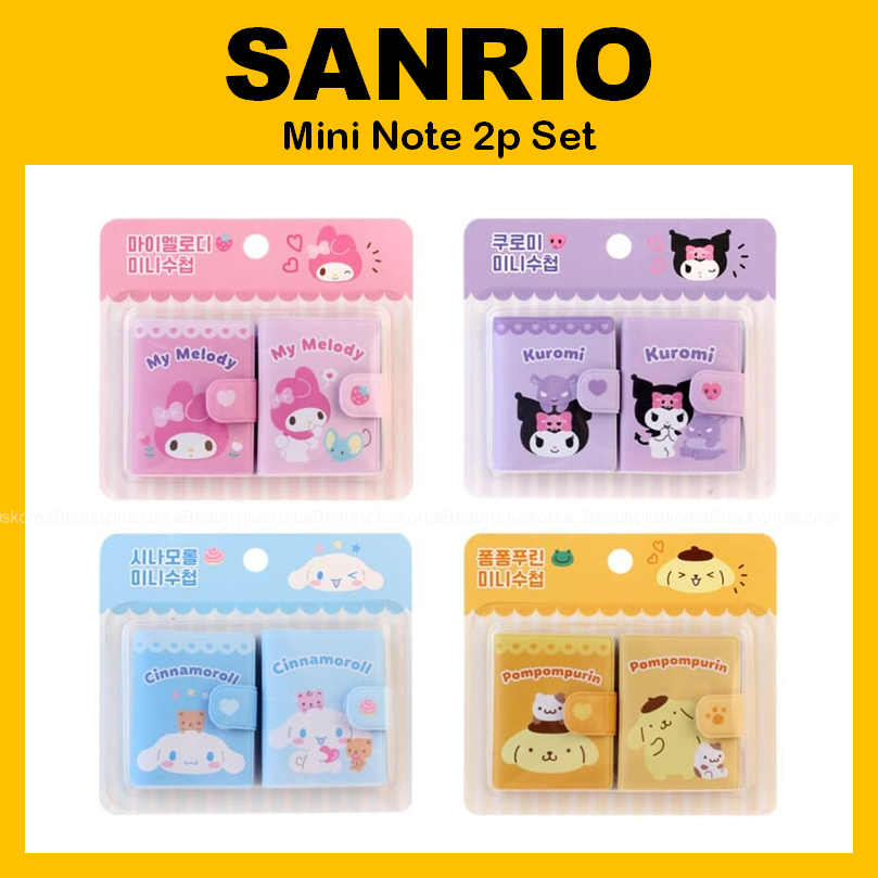 [Sanrio] Bộ Mini Note 2p (Mymelody / Kuromi / Cinnamoroll / Pompompurin)