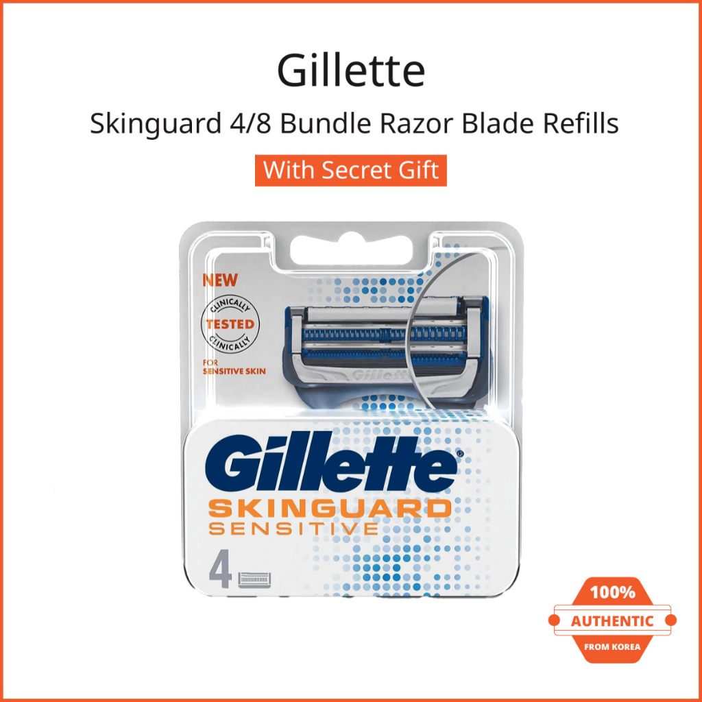[Gillette] Skinguard 4 / 8 Bundle Razor Blade Refills | Shopee Việt Nam