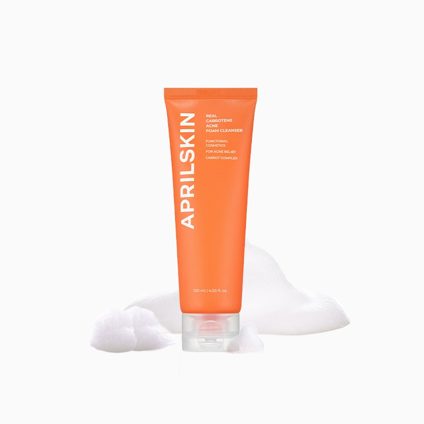 Sữa rửa mặt tạo bọt làm sáng da Aprilskin Carrotene 120ml- Làm sạch sâu với BHAs & Kiểm soát bã nhờn để bôi trơn, nhạy cảm, chống mụn