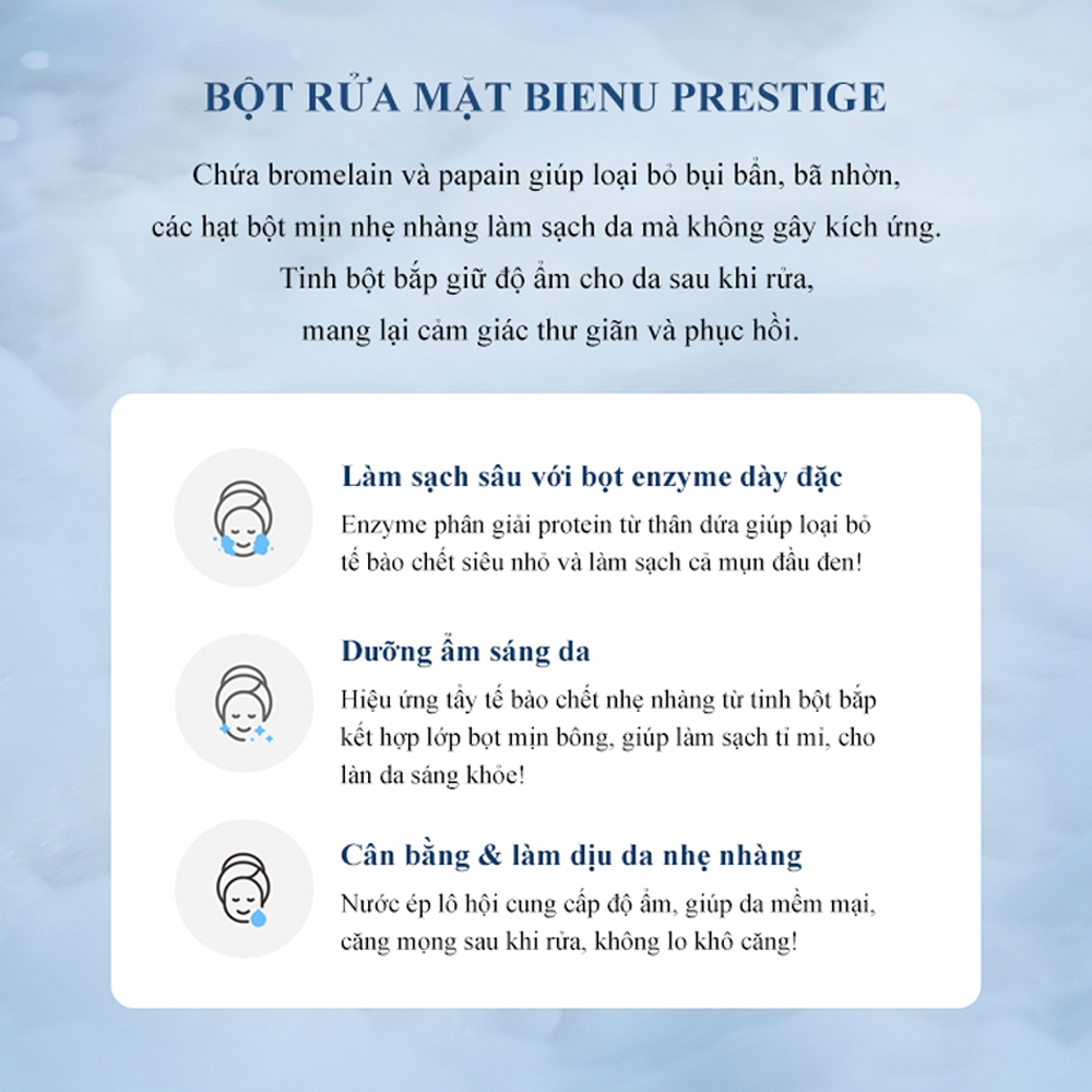 Bột rửa mặt BIENU Cân Bằng Dưỡng ẩm giảm nhăn