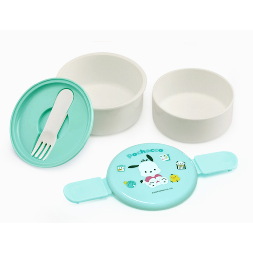 [Skater] Hộp cơm trưa tròn SANRIO Bộ sưu tập 2 tầng 500ml Mymelody, Pochacco, Cinnamoroll ONWR1
