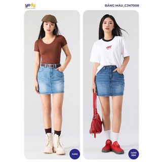 Chân váy Jean Nữ YODY- chân váy ngắn cơ bản, có lót trong, thoải mái vận động Yody CJN7008