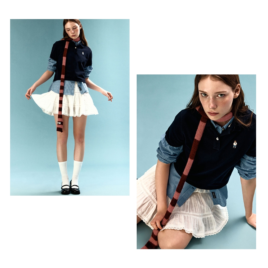 Ảnh Áo Thun Polo Steve Crop Collar T-Shirt Women Style | WHHAE2421F / WHHAE3721F 3