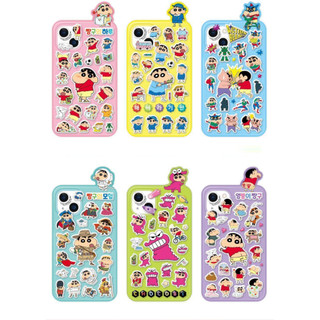 Crayon Shin Chan Có Thể Tái Sử Dụng Nhật Ký Điện Thoại Túi Laptop Trang Trí Miếng Dán