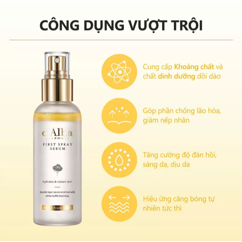 Ảnh Bộ dưỡng ẩm chăm sóc hàng ngày 3 sản phẩm - White Truffle First Spray Serum 100ml,  Waterfull Tone-up Suncream 50ml và Serum Toner 180ml 1