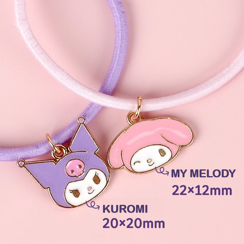 [Sanrio] KUROMI X MY MELODY CHARM BAND (dây buộc cao su tóc)