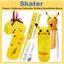Pokemon Pikachu Mặt Bàn Bộ Sưu Tập Đũa Dao Kéo Ống Hút Nước Ống Hút Túi Ăn Trưa Ống Hút PBS3STD ABS2AMAG TACC2AG KB7 PSHC7