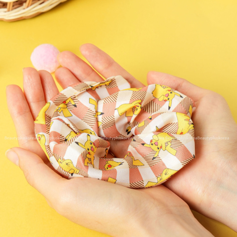 [Daiso] Dây buộc tóc Pokemon Pikachu (Vàng / Nâu / Lông Tơ)