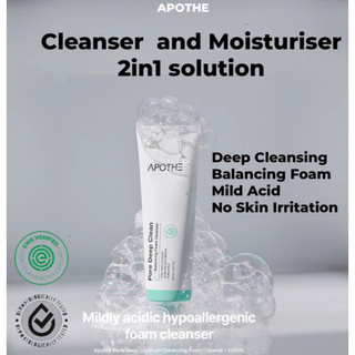 Sữa rửa mặt tạo bọt làm sạch sâu lỗ chân lông APOTHE | Cân bằng pH | 120ml