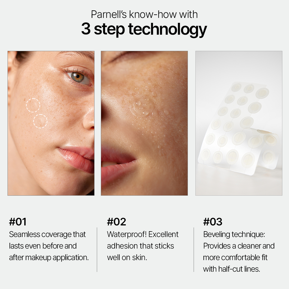 [Parnell Chính hãng] Miếng dán mụn Hydrocolloid hỗ trợ giảm điều trị mụn, làm dịu mụn, miếng lớn sử dụng trên vùng da rộng Parnell Cicamanu Clear Patch 50 miếng