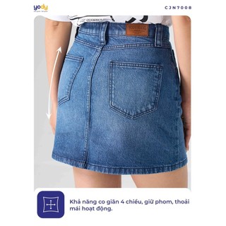 Chân váy Jean Nữ YODY- chân váy ngắn cơ bản, có lót trong, thoải mái vận động Yody CJN7008