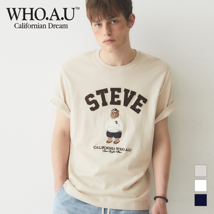 Ảnh Áo Thun Steve Patch Short Sleeve T-shirt Unisex Style | WHRAE3794U 1