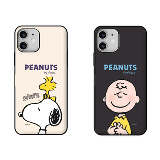 Snoopy Happy Time Card Door Bumper case tương thích cho iphone 15 14 13 12 11 pro max s24 s23 s22 s21 s20 note 10 20 s10 ultra plus mini