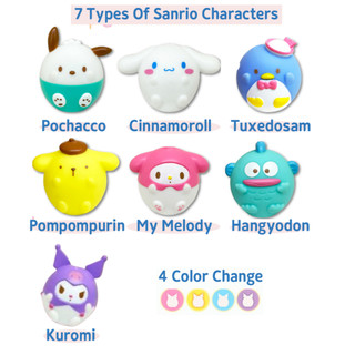 Sanrio Roundy-Roundy Chiếu Sáng Hình Móc Khóa Móc Khóa 4 Màu Kuromi My Melody Cinnamoroll Pompompurin Đèn Tâm Trạng