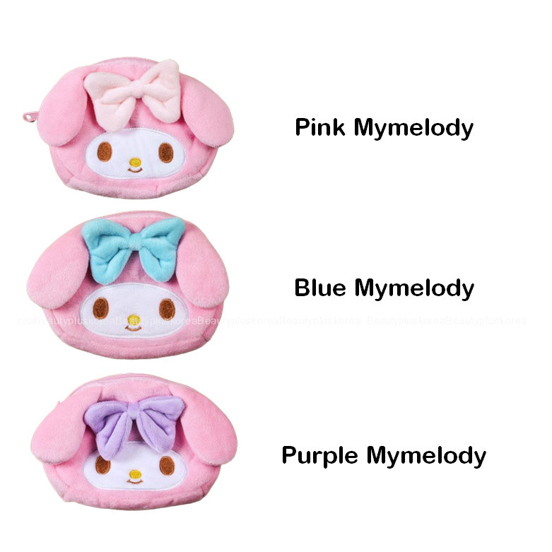 [Sanrio] Ví đựng tiền xu Kitty / Mymelody (Trắng, Hồng, Wink Kitty / Hồng, Xanh lam, Tím Mymelody)