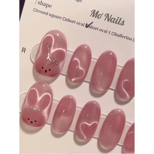 Nail Box thiết kế mắt mèo gấu và trái tim hồng thạch nhẹ nhàng M29 Mơ Nails