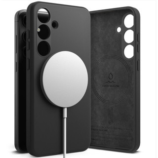 Ringke - Vỏ mềm phủ toàn bộ từ tính Silicon cho galaxy s24 s25 plus ultra (đen, hồng, hoa oải hương)