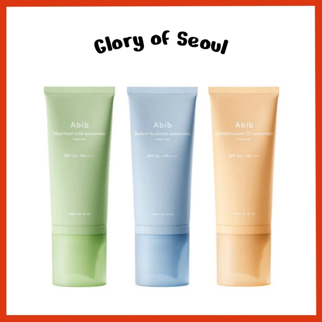 [Mới] Kem chống nắng Abib, 50mL (3 loại) | Spf50 + PA + + + + Ống giảm kem chống nắng nhẹ Heartleaf / Kem chống nắng Sedum hyaluron Ống nước / Kem chống nắng Glutathiosome CC Ống săn chắc