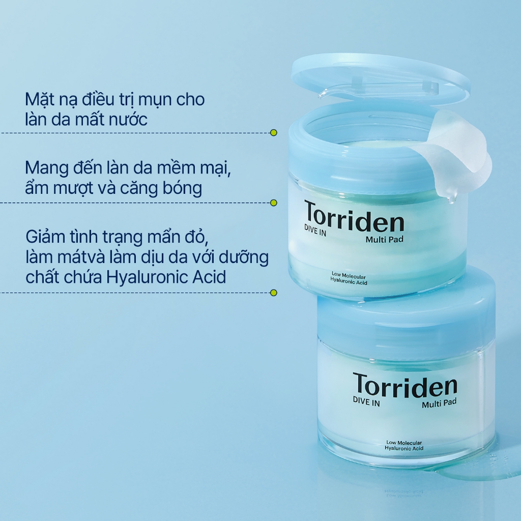 [ Torriden Live ] Pad đa năng DIVE IN chứa Hyaluronic Acid, 80 miếng, Toner Pad