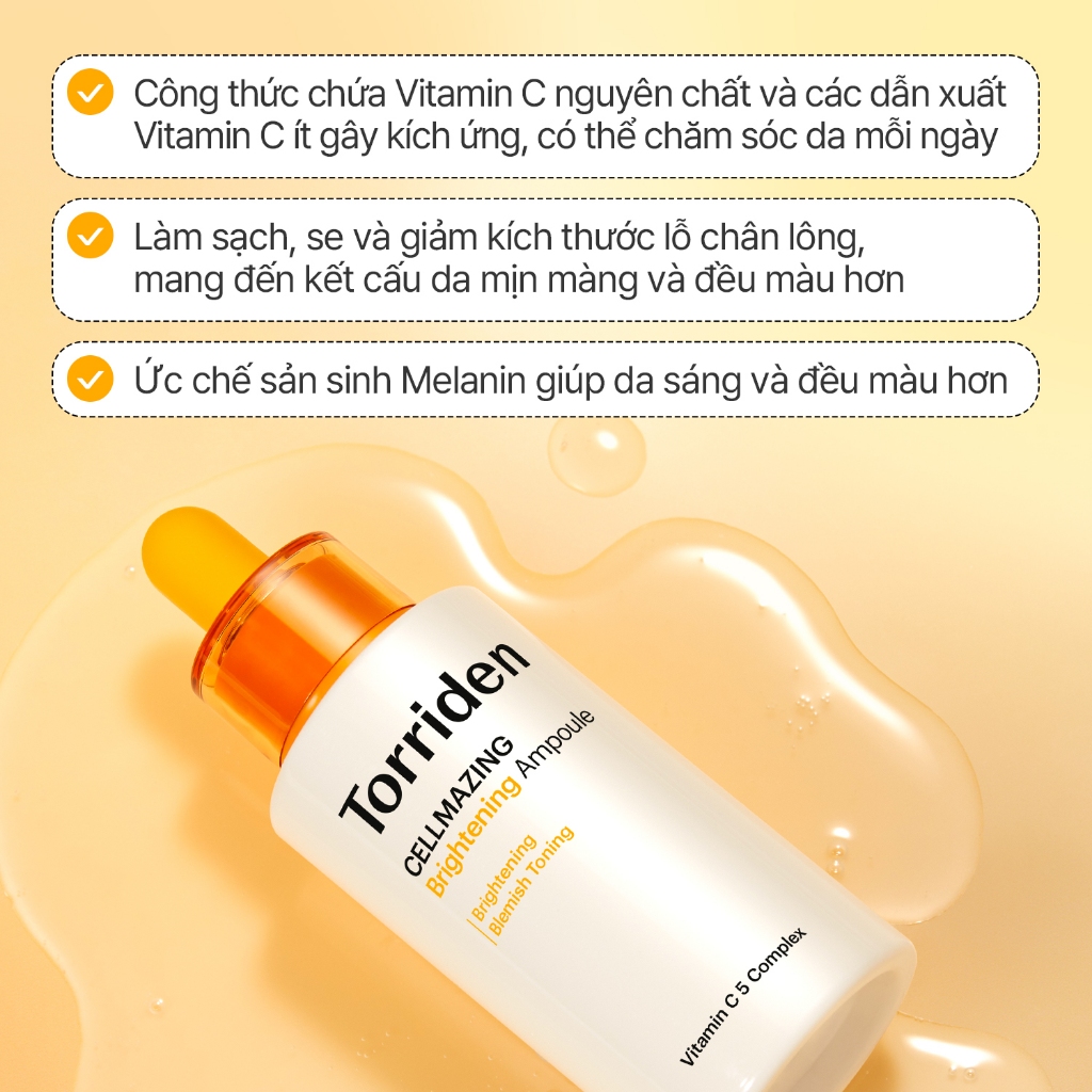 [ Torriden Live ] Tinh chất dưỡng trắng sáng da CELLMAZING chứa Vitamin C, 30ml, Ampoule