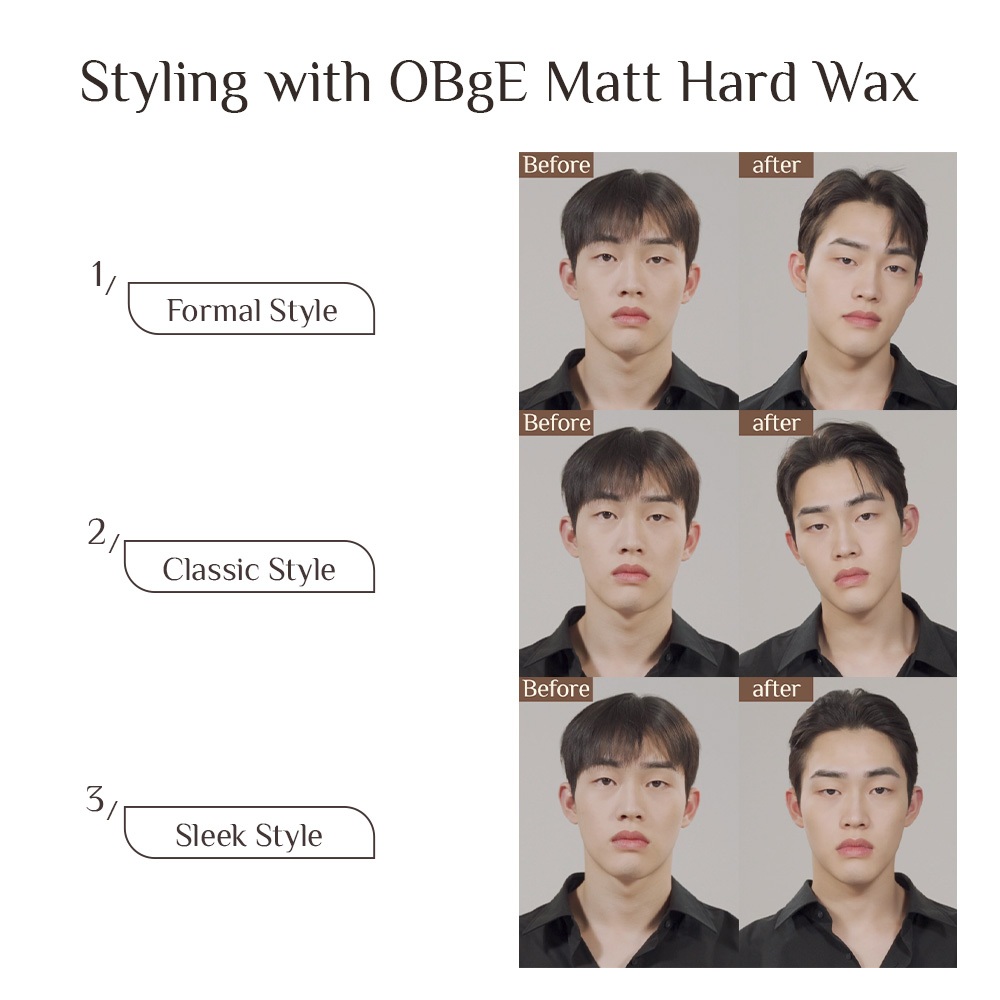 [OBgE Chính hãng] Sáp vuốt tóc Matte Hard Wax 120g | Giữ nếp tóc mạnh mẽ | Tạo kiểu lì | Thích hợp cho tóc ngắn | Sáp vuốt tóc có hương thơm | Dễ dàng tạo kiểu | Không để lại cặn