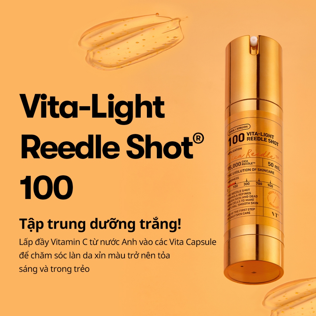 [VT] VITA-LIGHT REEDLE SHOT 100 50ml Làm Sáng Da, Serum Vitamin C, Vitamin B3 (Niacinamide) (5%), Vitamin E <Cửa Hàng Chính Hãng>