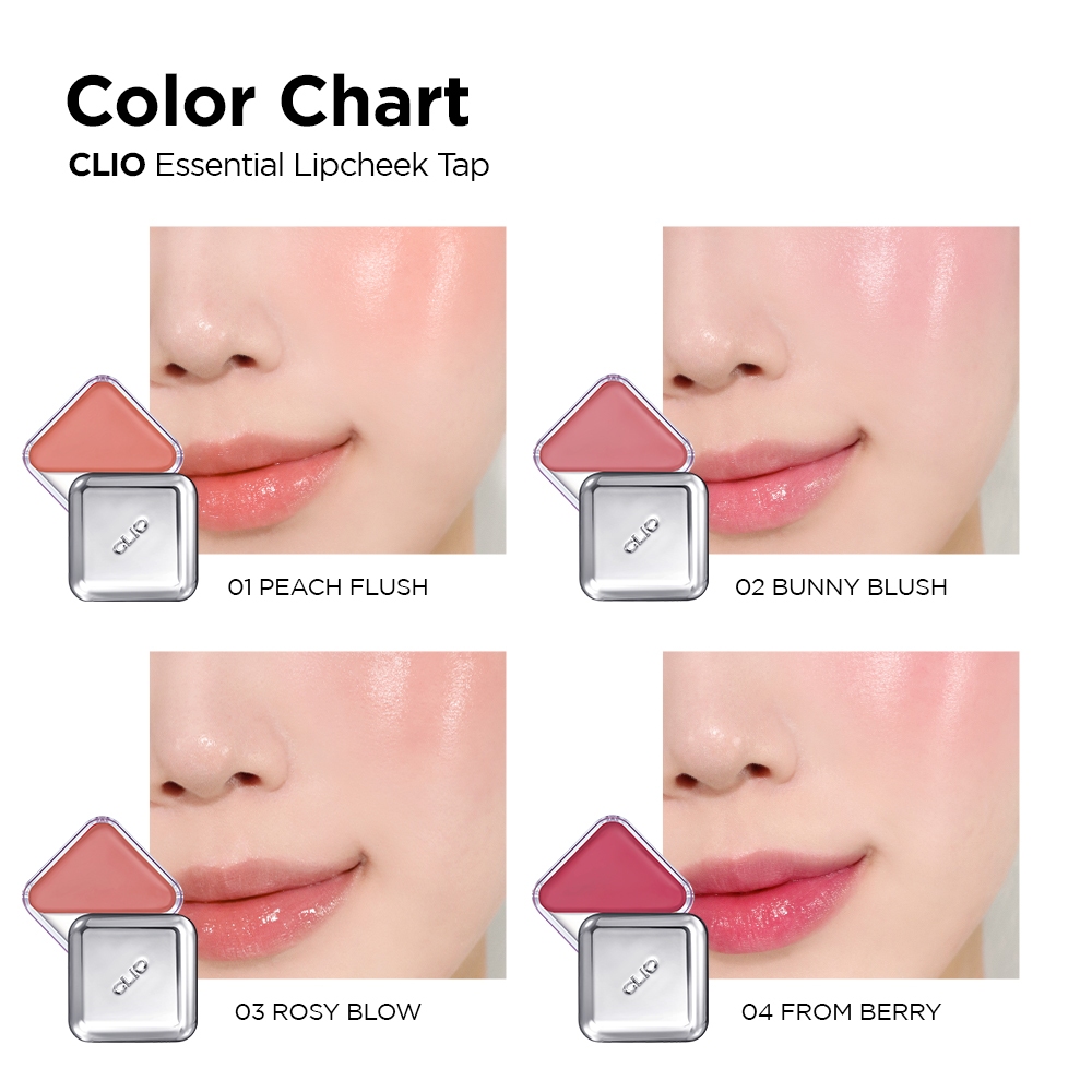 [CLIO] Má Hồng Nhỏ Xinh Tiện Lợi Trong Trẻo Glow Essential Lip&Cheek Tap 8 Màu