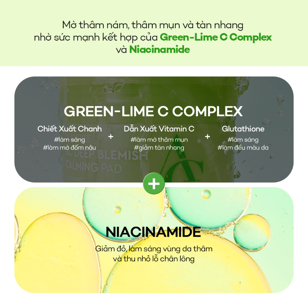 [DEWYTREE] Toner Pad Dưỡng Sáng Mờ Thâm & Làm Dịu Da AC Deep Blemish Green Calming Pad 80 Miếng