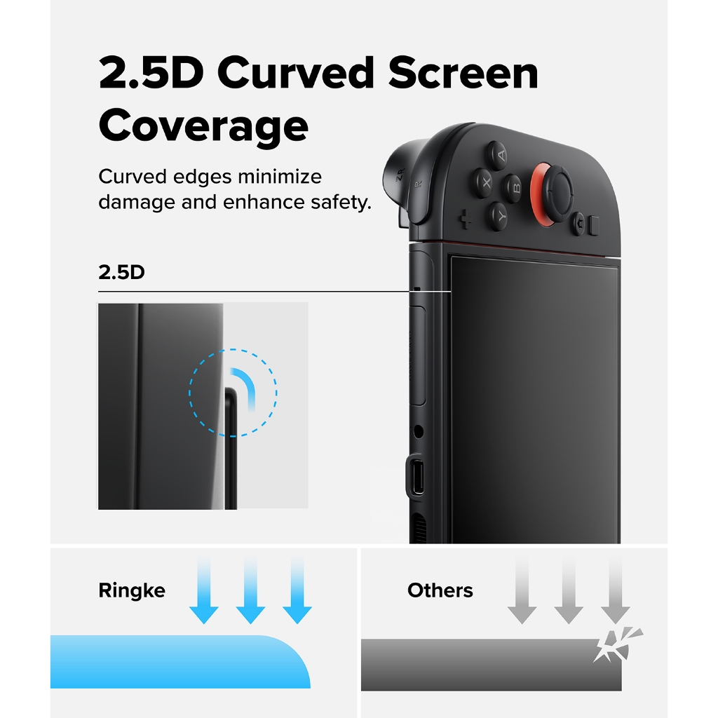 Ringke Easy Slide Glass Miếng dán màn hình cường lực trong suốt cho Nintendo Switch 2