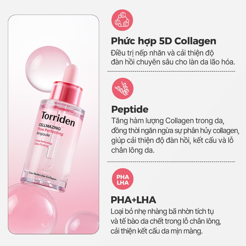 [Live] Torriden CELLMAZING Ampoule 30ml – Tinh chất thu nhỏ lỗ chân lông