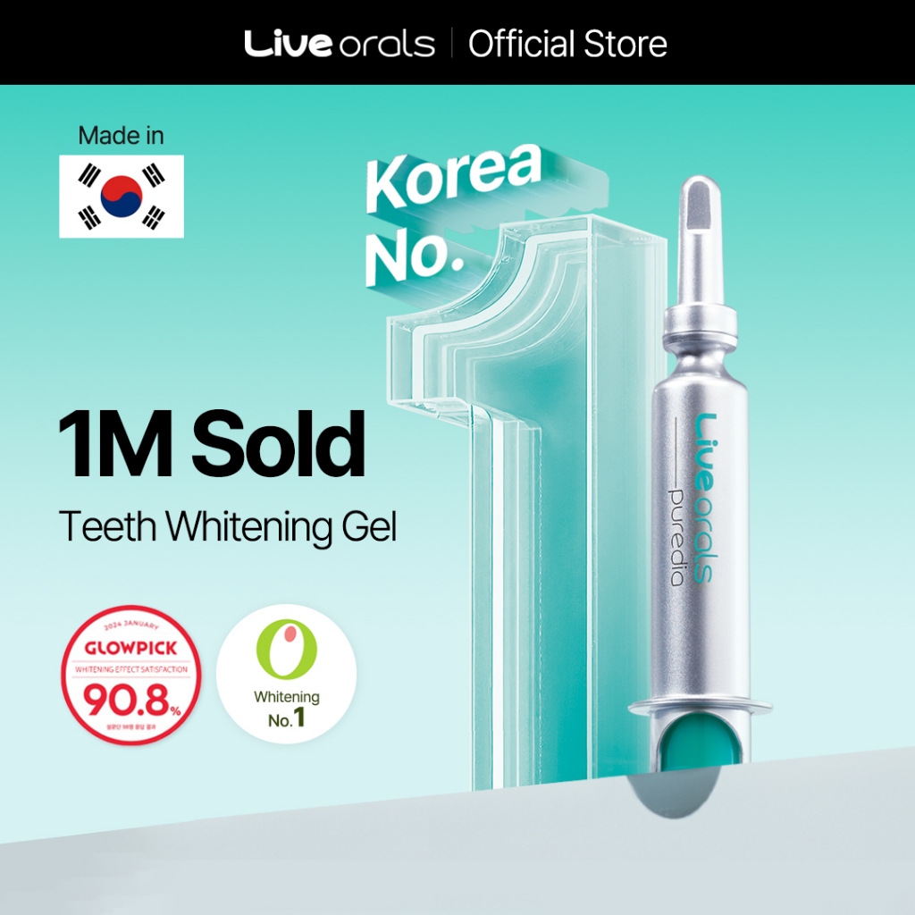 Gel làm trắng răng Liveorals PureDia 10g | Hộp đựng đơn | Thương hiệu làm trắng da nổi tiếng Hàn Quốc