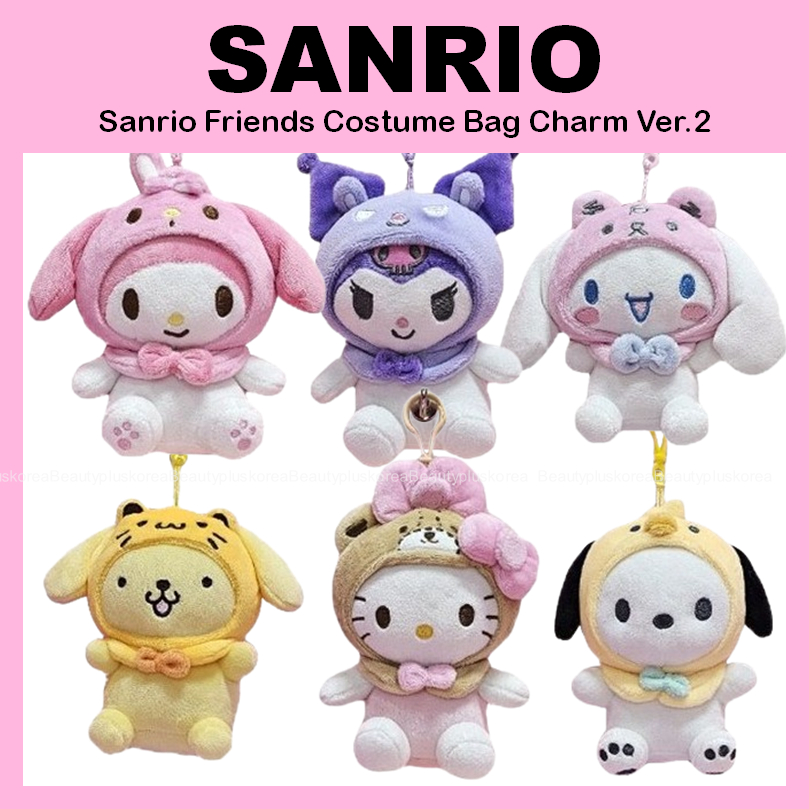 [Sanrio] Túi trang phục Sanrio Friends Charm 13cm Ver.2 (Mymelody / Kuromi / Cinnamoroll / Pompompurin / Kitty / Pochacco)