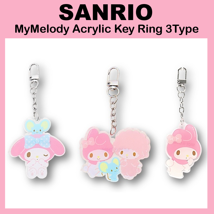 [Sanrio] Túi Acrylic MyMelody Charm 3 Loại Cho Tai Nghe / Túi / Túi, v.v. Koreadaiso