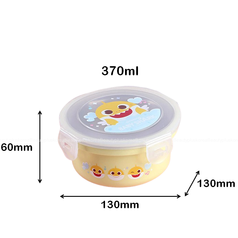 [Hồng] Bộ sưu tập bộ đồ ăn bằng thép không gỉ Baby Shark (Bộ thìa & nĩa / Bát hai tay cầm chống trượt / Hộp đựng đa năng)