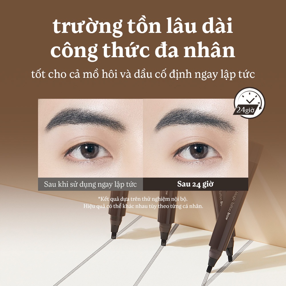 [OBgE Chính hãng] Bút kẻ mày phẩy sợi Magic Tattoo Brow 2ml #Xám tự nhiên | Độ bền mạnh mẽ | Chống mồ hôi & dầu | Lông mày sắc nét, ấn tượng | Chạm từng sợi lông mày tinh tế | Kết cấu lông mày