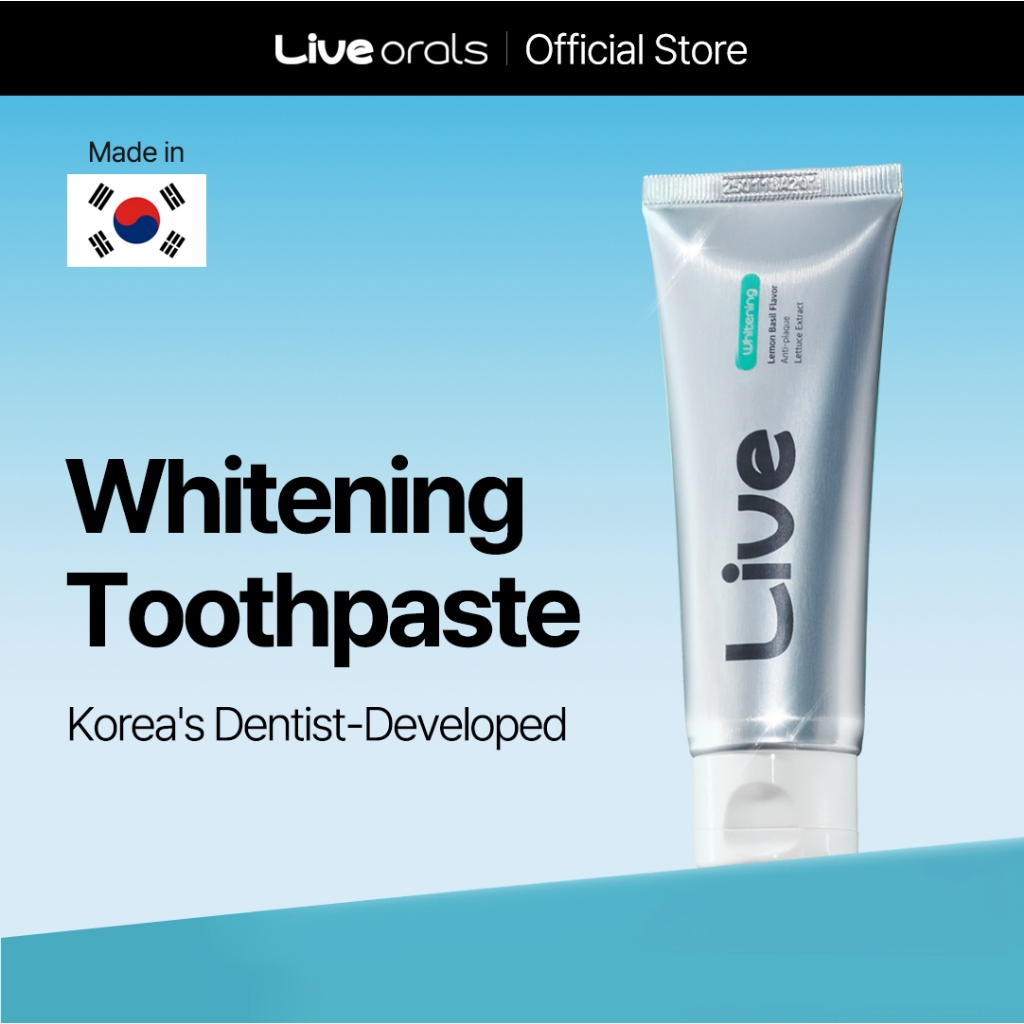 Kem đánh răng làm trắng da LiveOrals PureDia 80g | Công thức phát triển nha sĩ Hàn Quốc | Tươi mát lâu trôi