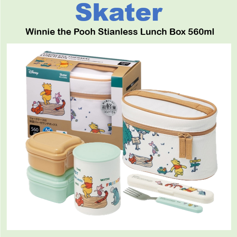 [Skater] Bình cách nhiệt ngoài trời Winnie the Pooh 560ml Hộp cơm trưa bento KCLJC6AG