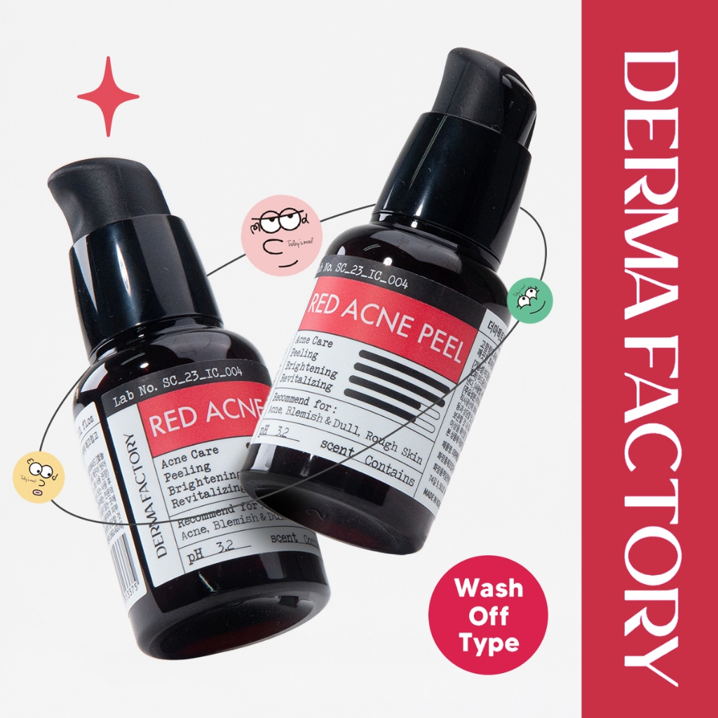 [Derma Factory] (1+1) Red Acne Peel AHA BHA Serum 30ml | Rửa sạch tẩy ...
