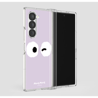 Khuôn mặt mong màu sắc trong suốt bản lề bìa cứng cho galaxy z fold 7 6 5 4 dễ thương