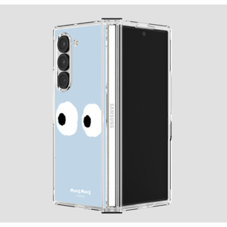 Khuôn mặt mong màu sắc trong suốt bản lề bìa cứng cho galaxy z fold 7 6 5 4 dễ thương