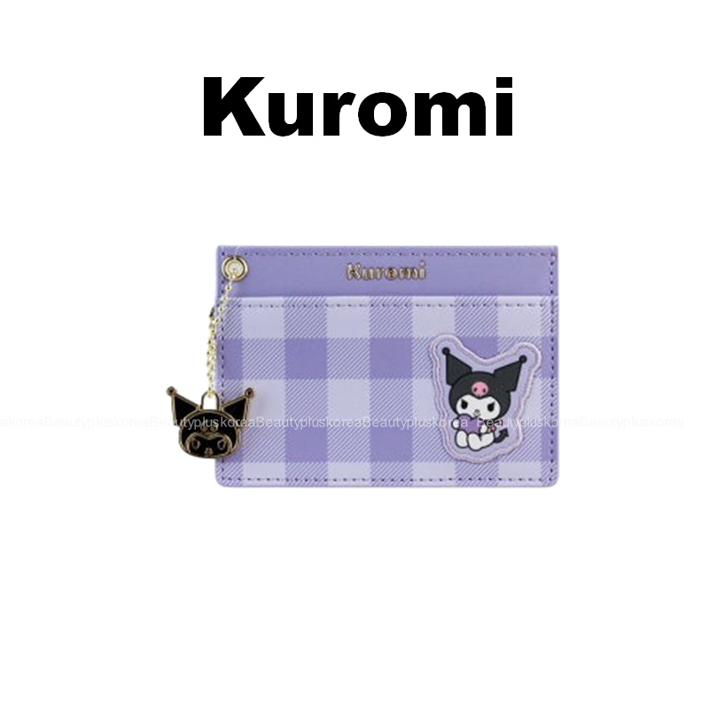[Sanrio] Ví đựng thẻ mỏng họa tiết kiểm tra (Mymelody / Kuromi / Cinnamoroll / Kitty)
