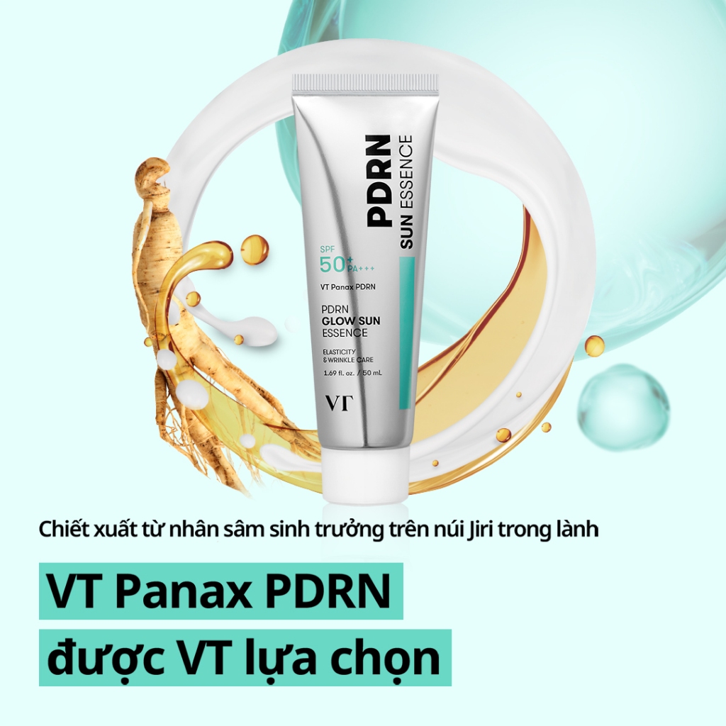 [VT] Tinh Chất Chống Nắng PDRN Glow 50ml - Kem Chống Nắng Dưỡng Da, Dưỡng Ẩm, Không Trắng Bệch, Thuần Chay Skincarehssv <Flagship Chính Hãng>