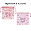 Túi dây rút Sanrio Gusseted 2p (Mymelody & Kuromi / Kitty) KB64WN