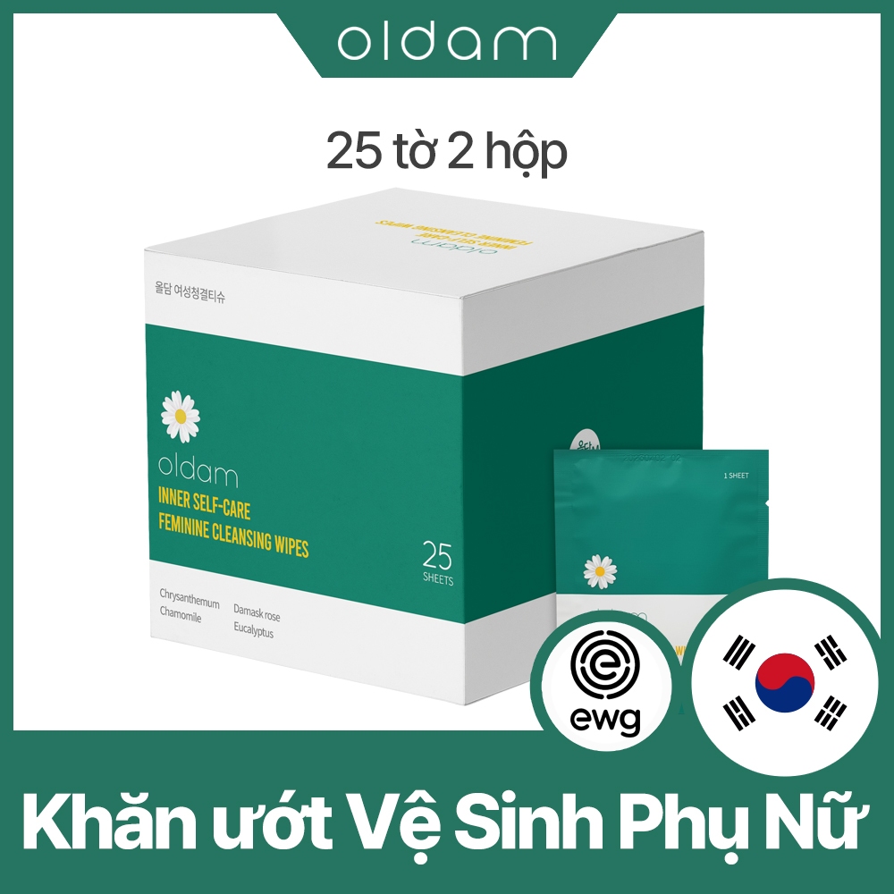 Khăn giấy vệ sinh phụ nữ Oldam 25 tờ x 2 hộp