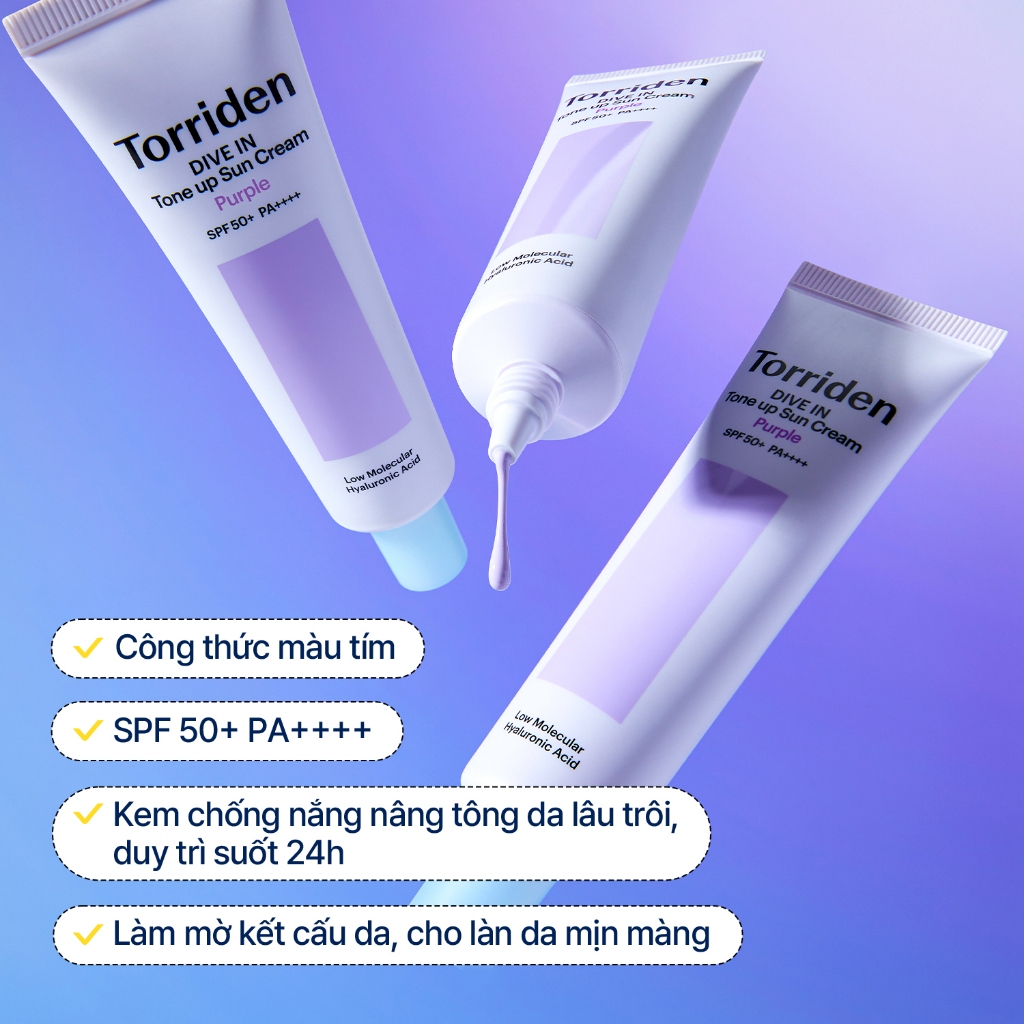 [Torriden Exclusive] Kem chống nắng tông màu tím lặn (Bao gồm: 2 miếng đệm lặn, Serum lặn 10ml)