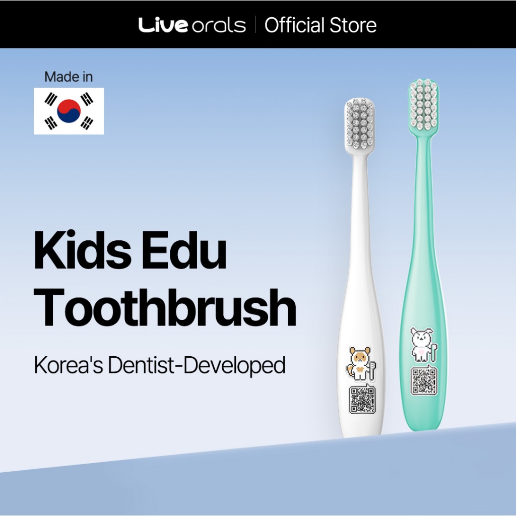 Bàn chải đánh răng LiveOrals Kids Edu (Bạc hà, Trắng)