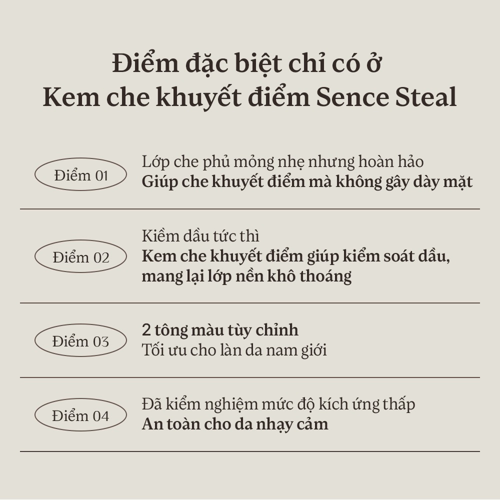 [OBgE Chính Hãng] Kem Che Khuyết Điểm OBgE Scene Stealer 5g Che Phủ Mỏng Mịn Tự Nhiên Kiểm Soát Dầu Dịu Nhẹ Cho Da